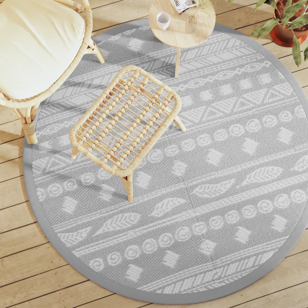 Buitenkleed Arakil Ø120 Cm Pp Grijs Grijs Patroon