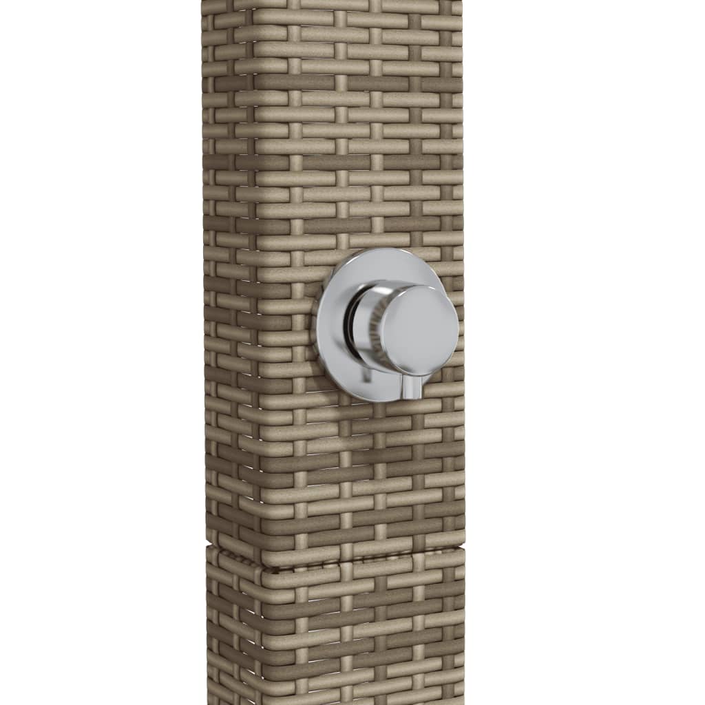 Buitendouche 50X55X224 Cm Poly Rattan En Acaciahout