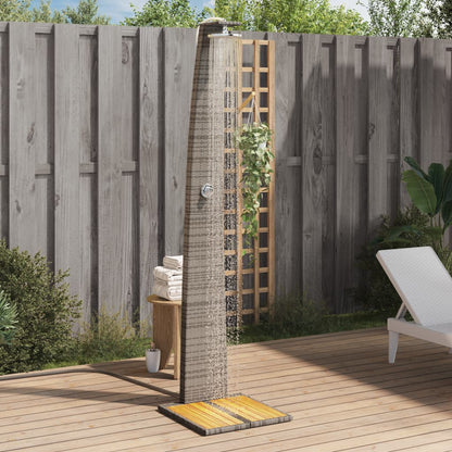 Buitendouche 55X60X224 Cm Poly Rattan En Acaciahout