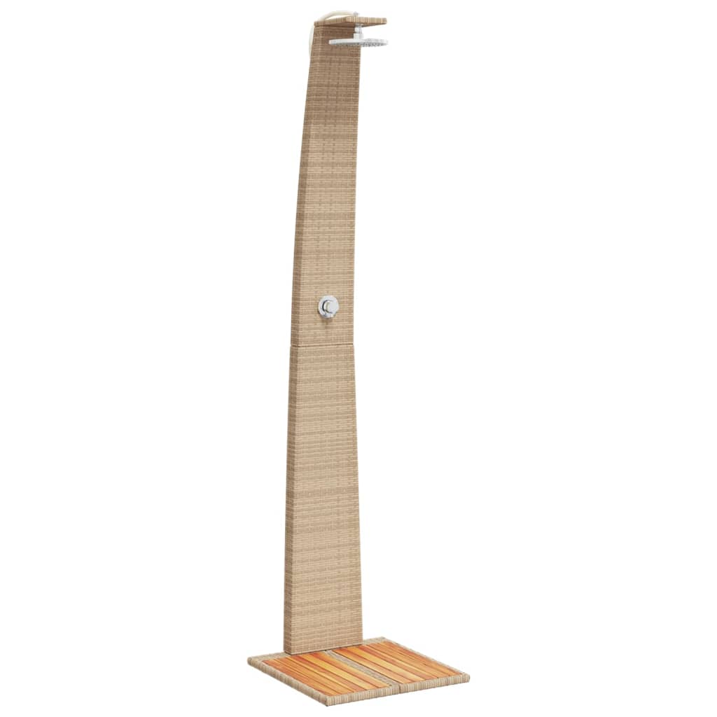 Buitendouche 55X60X224 Cm Poly Rattan En Acaciahout