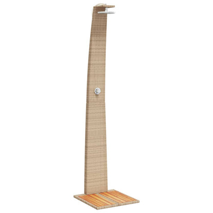 Buitendouche 55X60X224 Cm Poly Rattan En Acaciahout