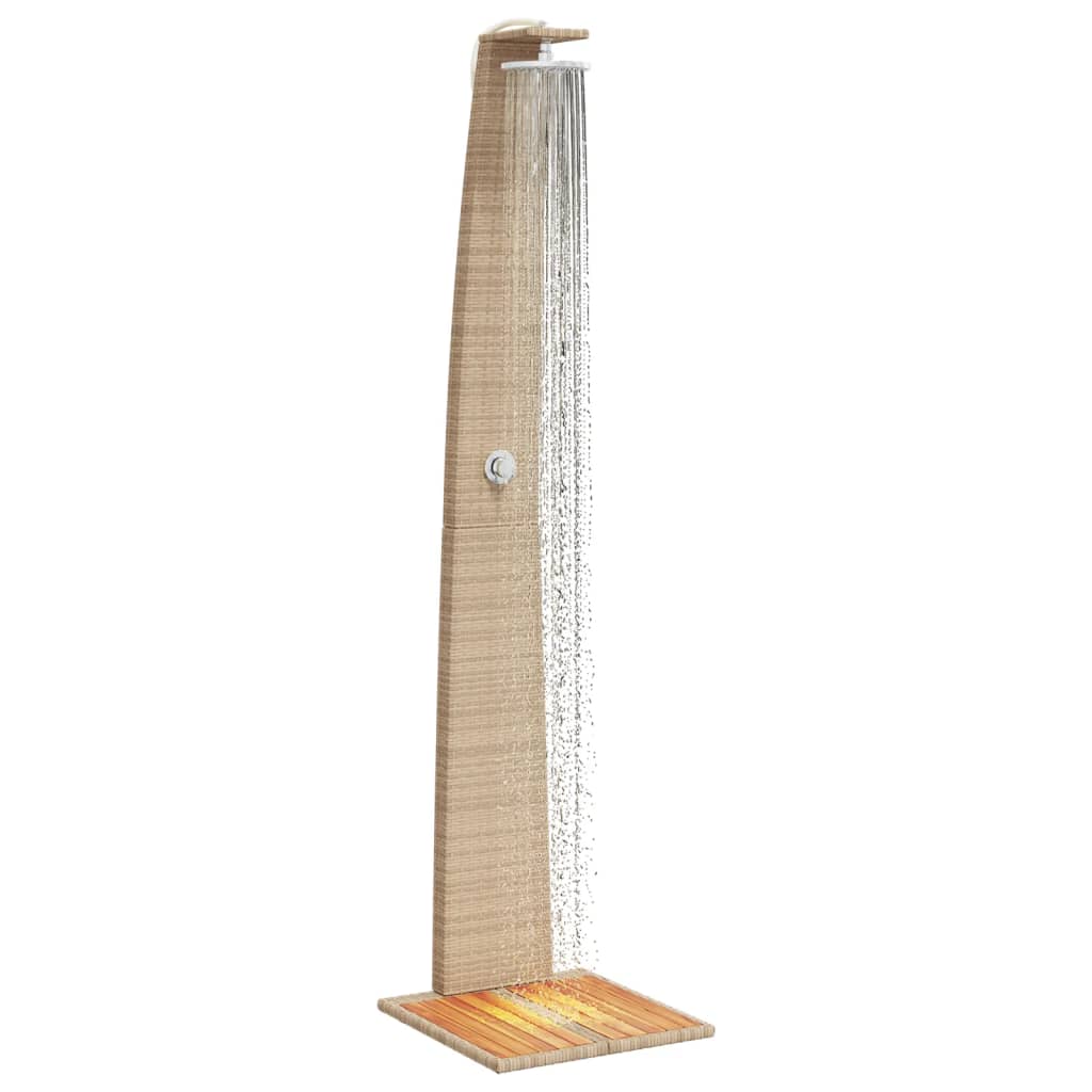 Buitendouche 55X60X224 Cm Poly Rattan En Acaciahout