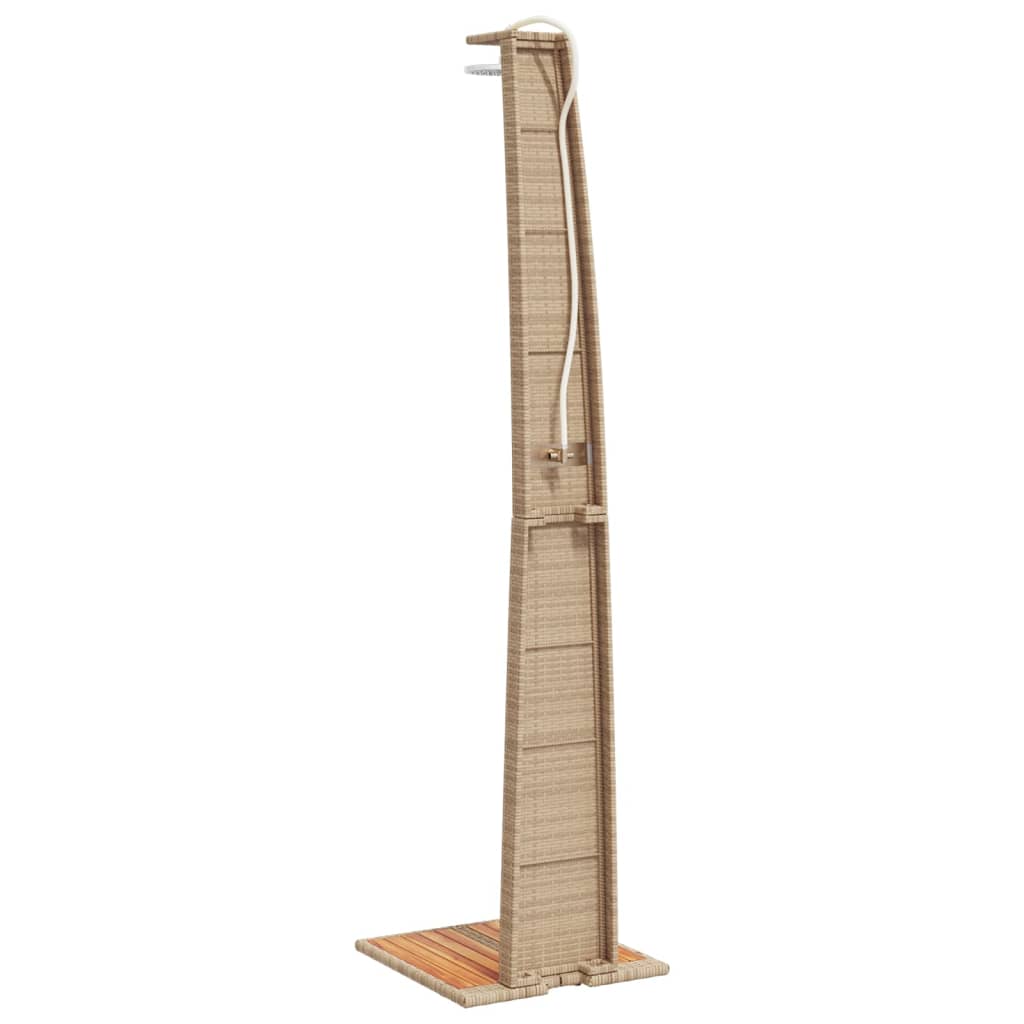 Buitendouche 55X60X224 Cm Poly Rattan En Acaciahout