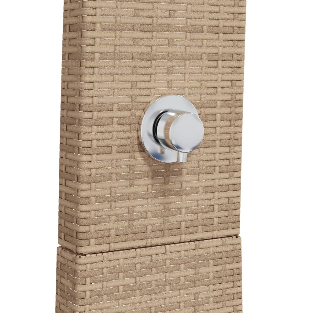 Buitendouche 55X60X224 Cm Poly Rattan En Acaciahout