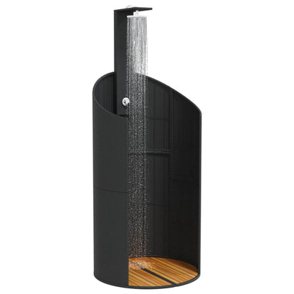 Buitendouche 100X100X241,5 Cm Poly Rattan En Acaciahout