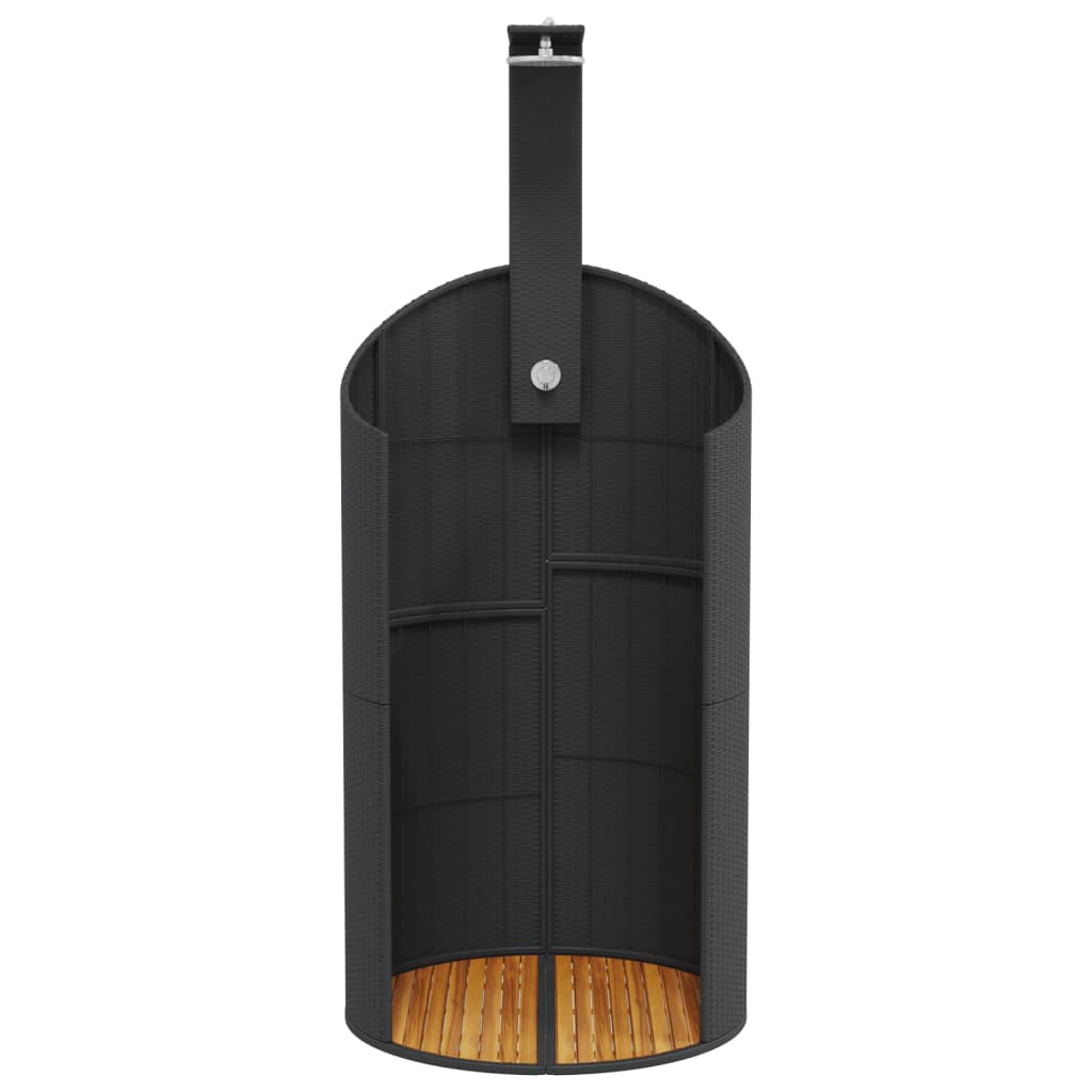 Buitendouche 100X100X241,5 Cm Poly Rattan En Acaciahout