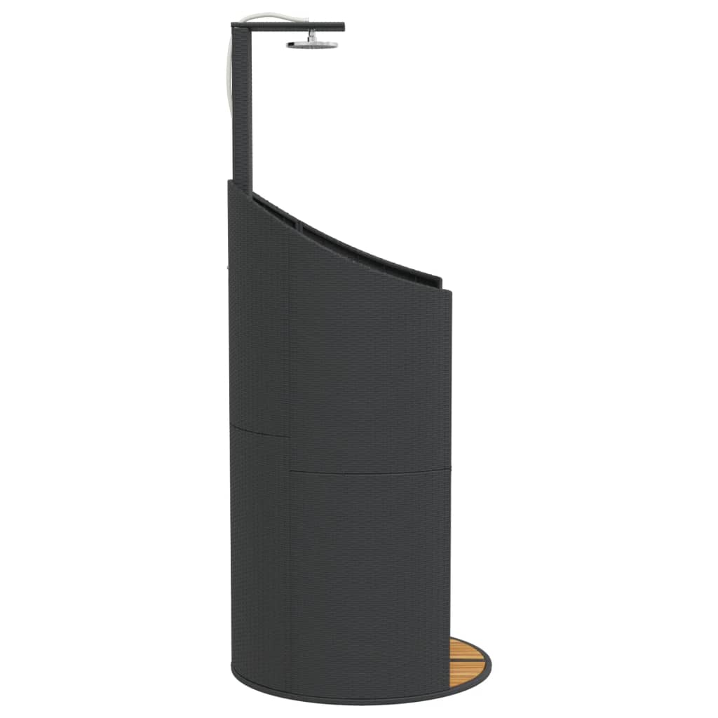 Buitendouche 100X100X241,5 Cm Poly Rattan En Acaciahout