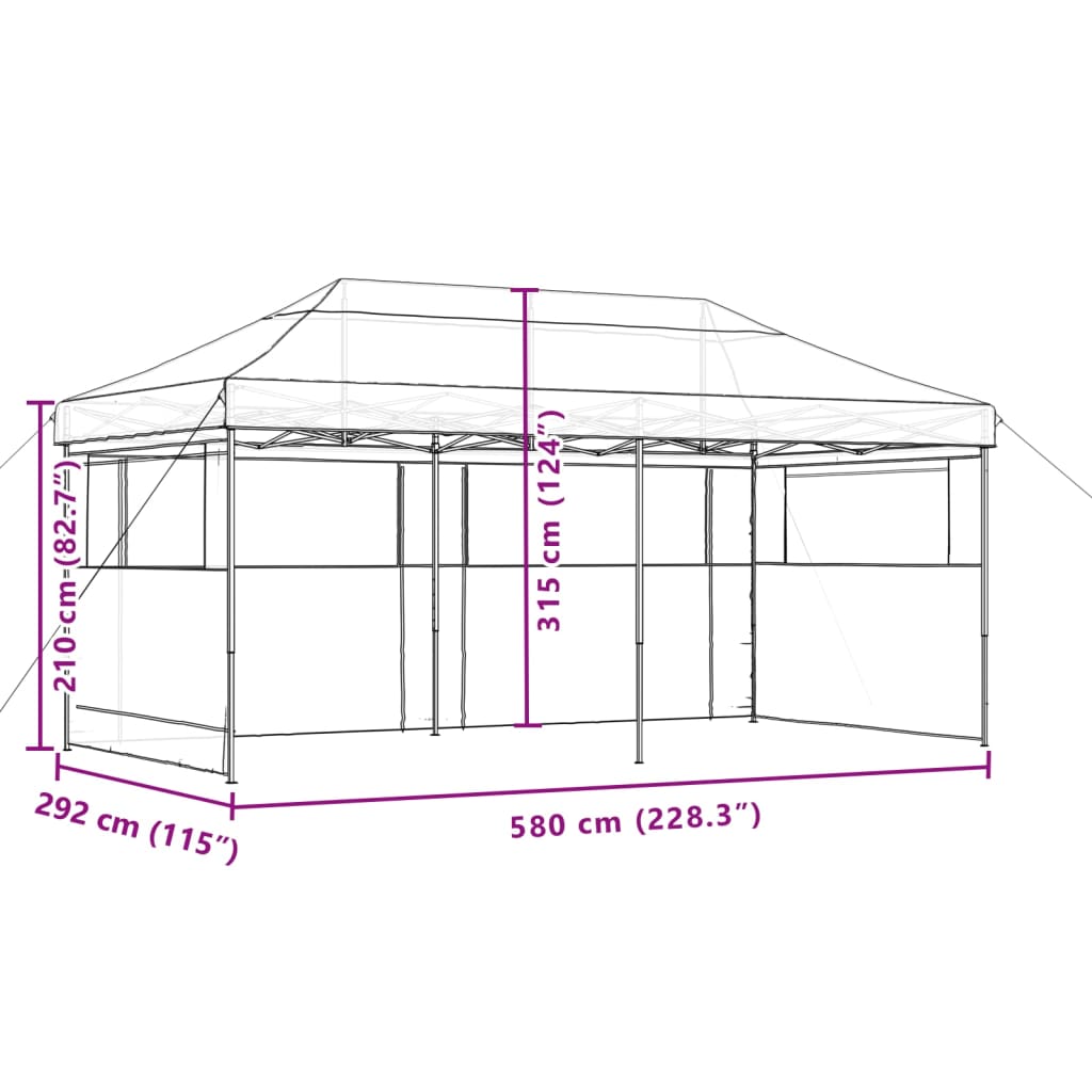 Partytent Inklapbaar Pop-Up Bruin