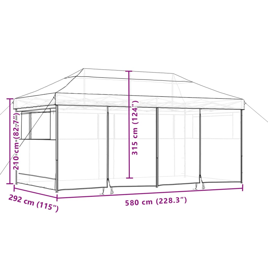 Partytent Inklapbaar Pop-Up Kleurig Terracotta