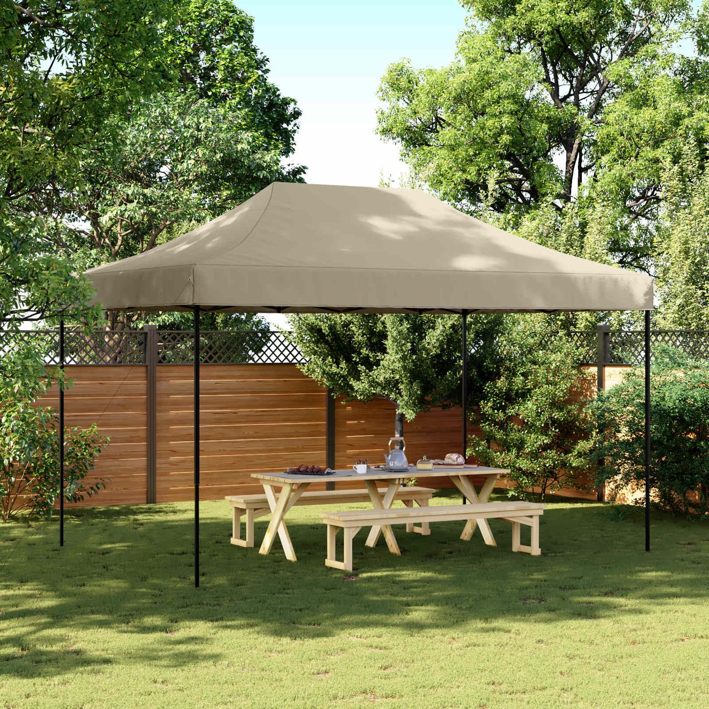 Partytent Inklapbaar Pop-Up 440X292X315 Cm Taupe