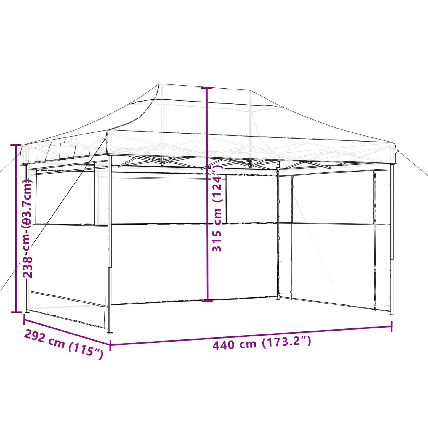 Partytent Inklapbaar Pop-Up Groen