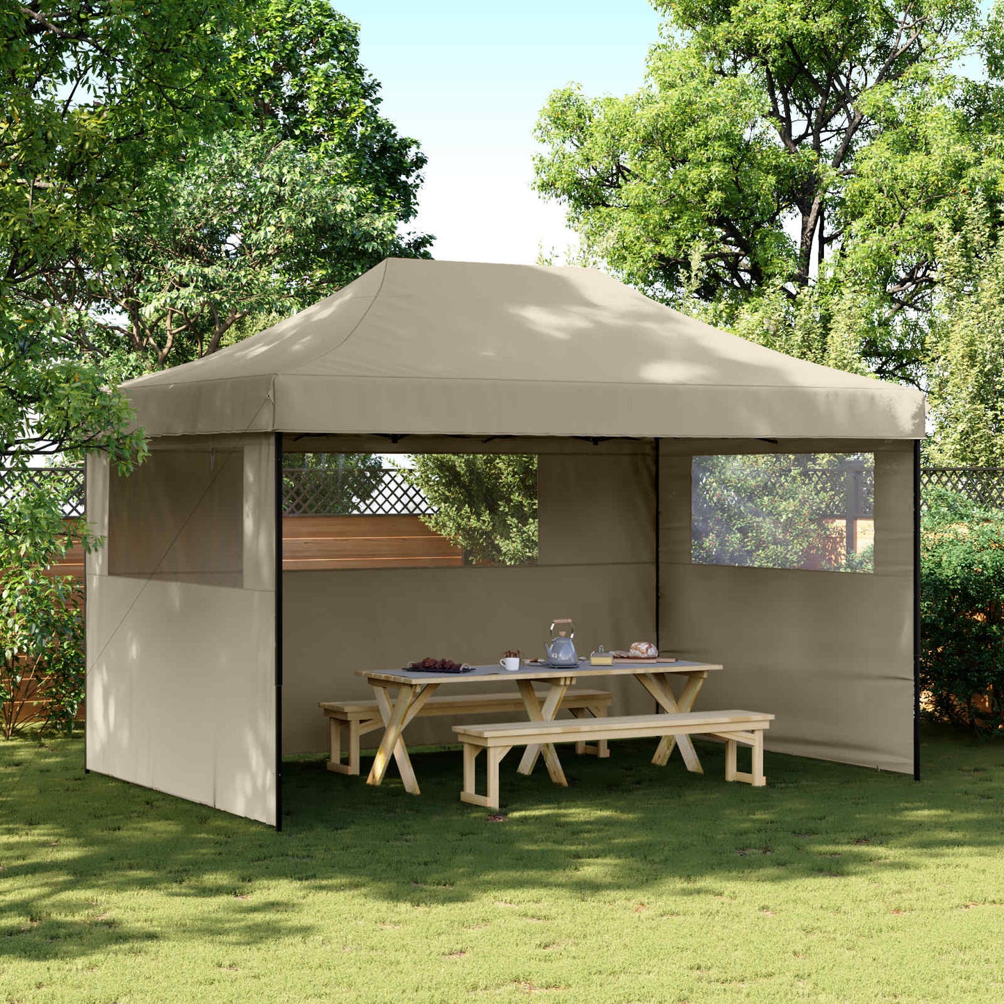Partytent Inklapbaar Pop-Up Taupe
