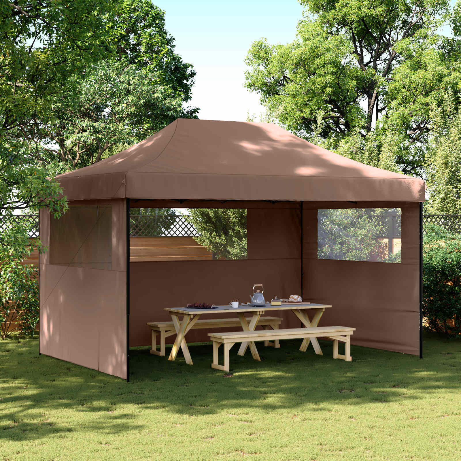 Partytent Inklapbaar Pop-Up Bruin