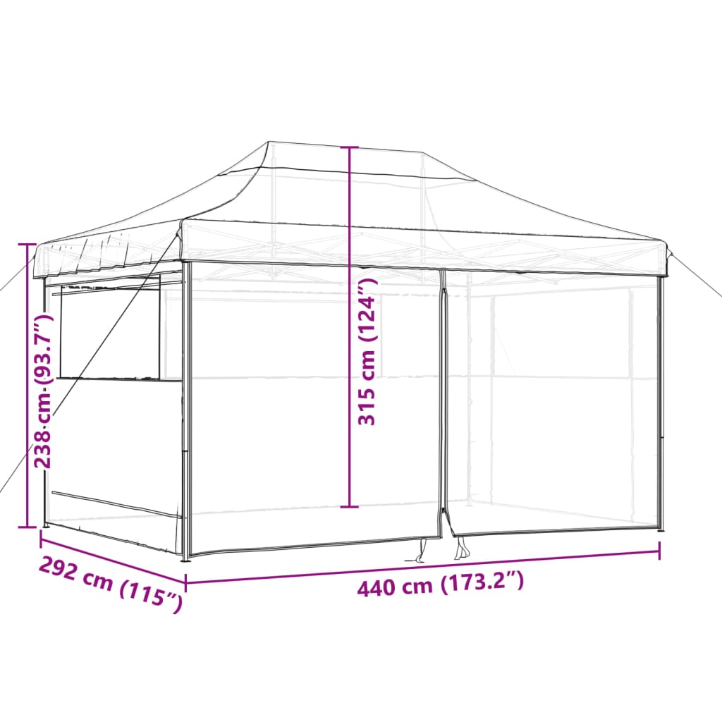 Partytent Inklapbaar Pop-Up Bruin