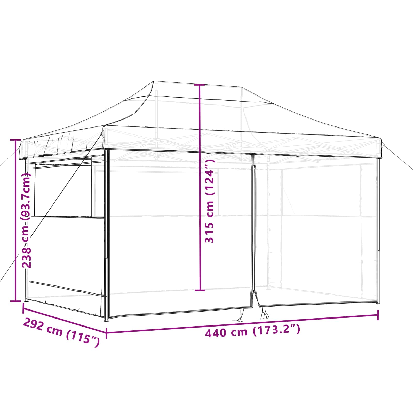 Partytent Inklapbaar Pop-Up Kleurig Terracotta