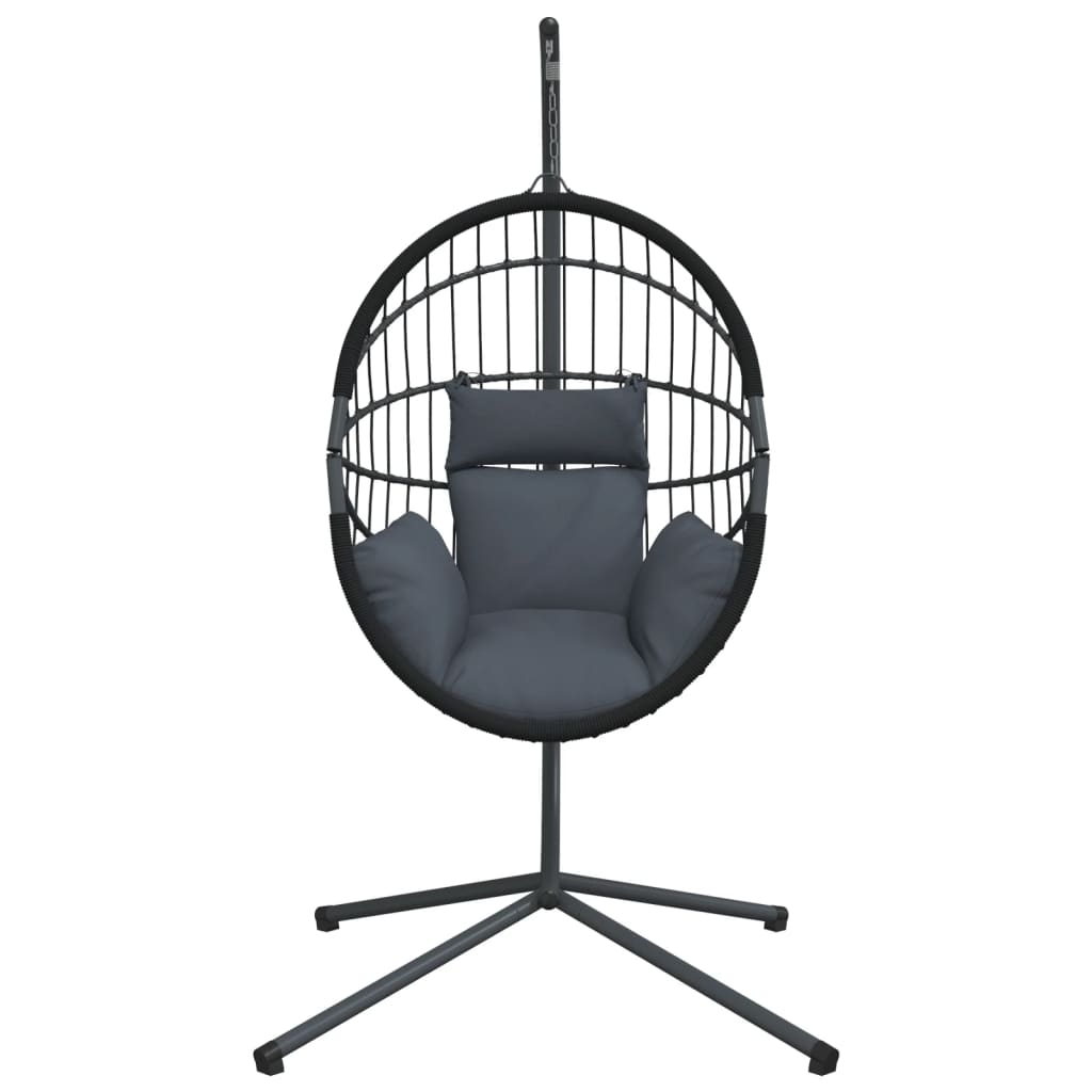 Hangstoel Met Standaard Rattan En Staal Kleurig