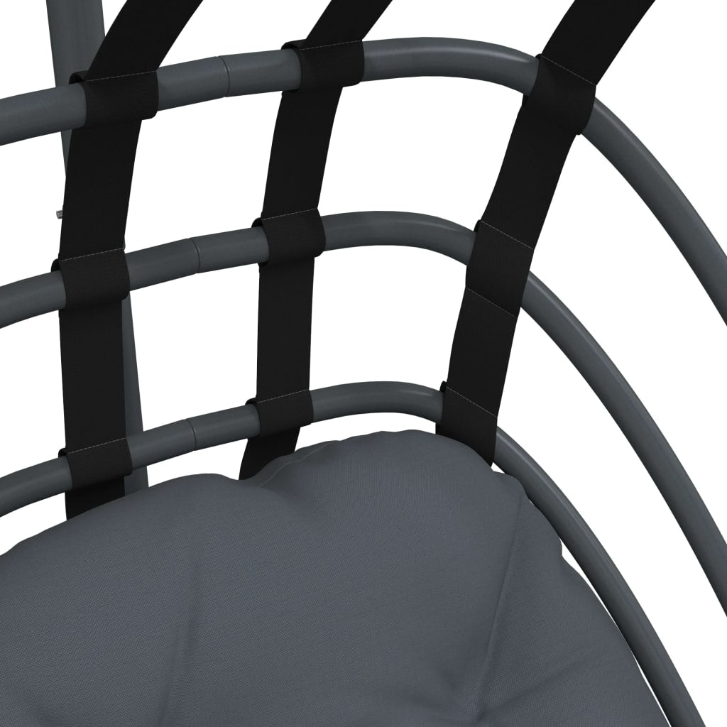 Hangende Egg Chair Met Standaard Antraciet Staal