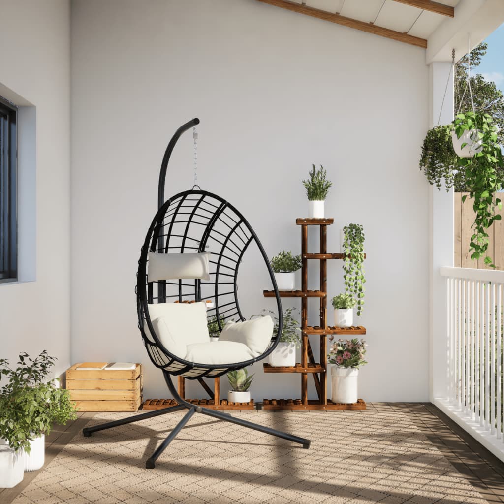 Hangstoel Met Standaard Rattan En Staal