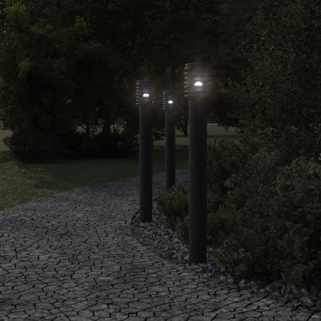 Buitenvloerlamp 110 Cm Roestvrijstaal Zwart