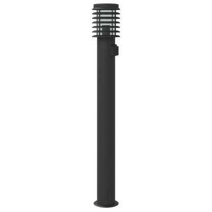 Buitenvloerlamp 110 Cm Roestvrijstaal Zwart