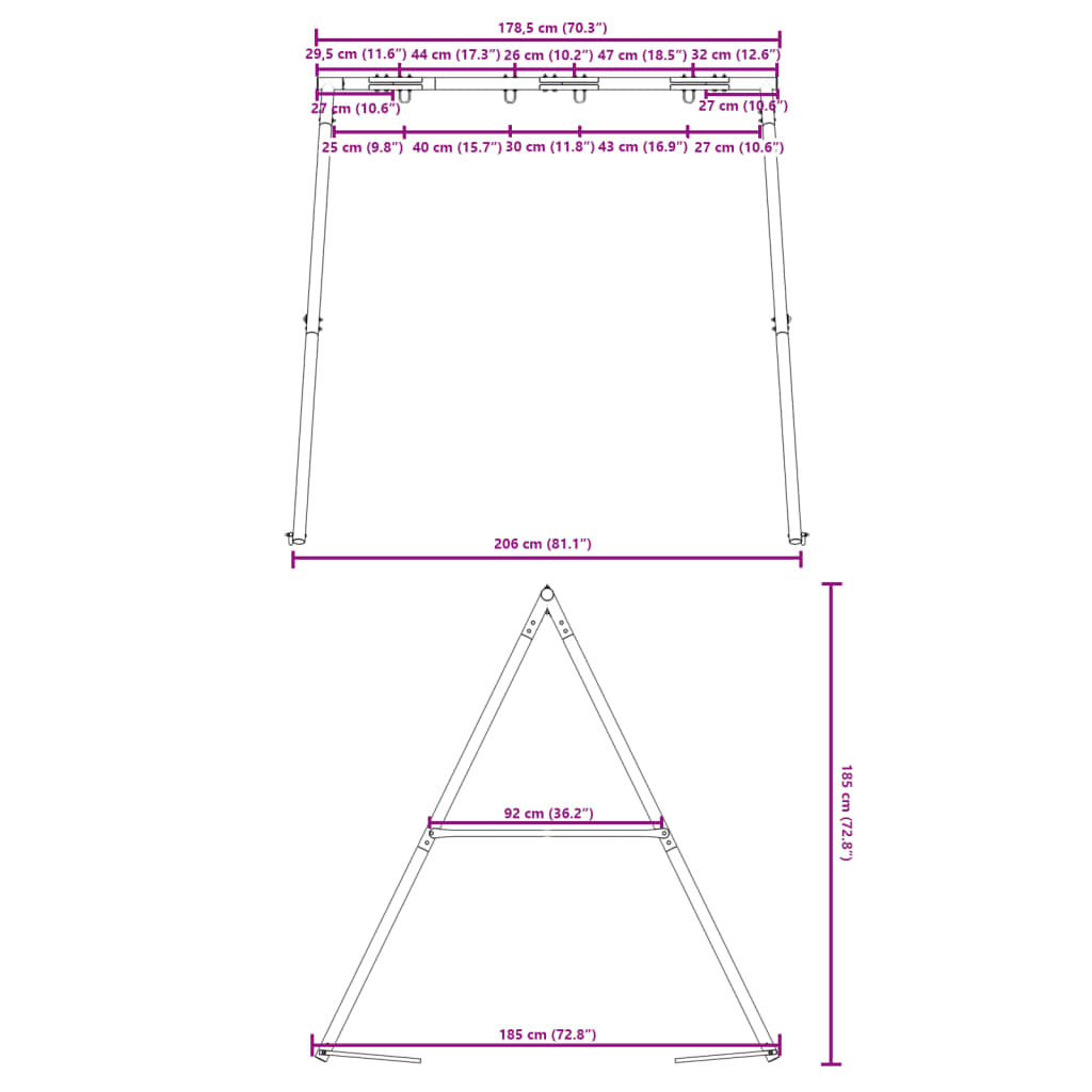 Schommelframe Voor Buiten B 206 X H 185 Cm