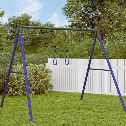 Trapezestang En Ringen Voor Kinderen Staal Blauw En Donkergroen