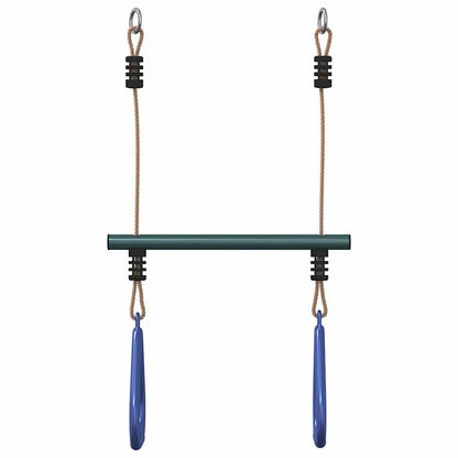 Trapezestang En Ringen Voor Kinderen Staal Blauw En Donkergroen