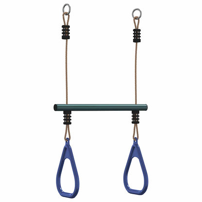 Trapezestang En Ringen Voor Kinderen Staal Blauw En Donkergroen