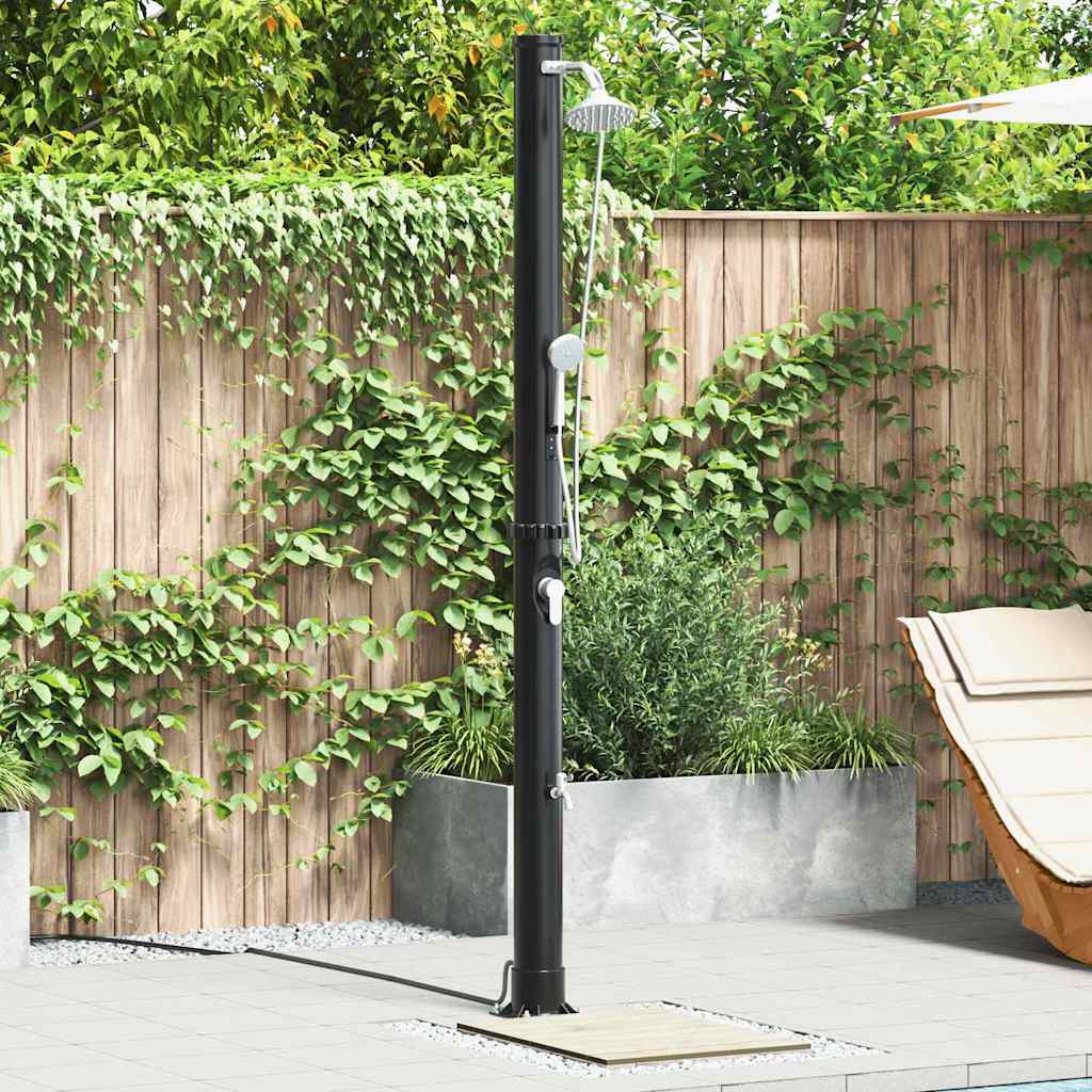 Buitenzonne-Douche Zwart 217 Cm Pvc En Aluminium