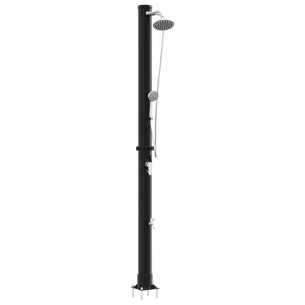 Buitenzonne-Douche Zwart 217 Cm Pvc En Aluminium
