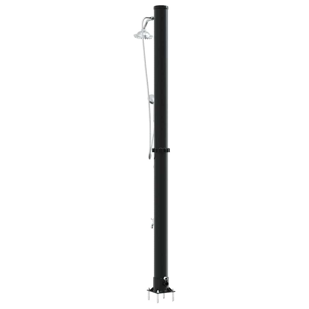 Buitenzonne-Douche Zwart 217 Cm Pvc En Aluminium