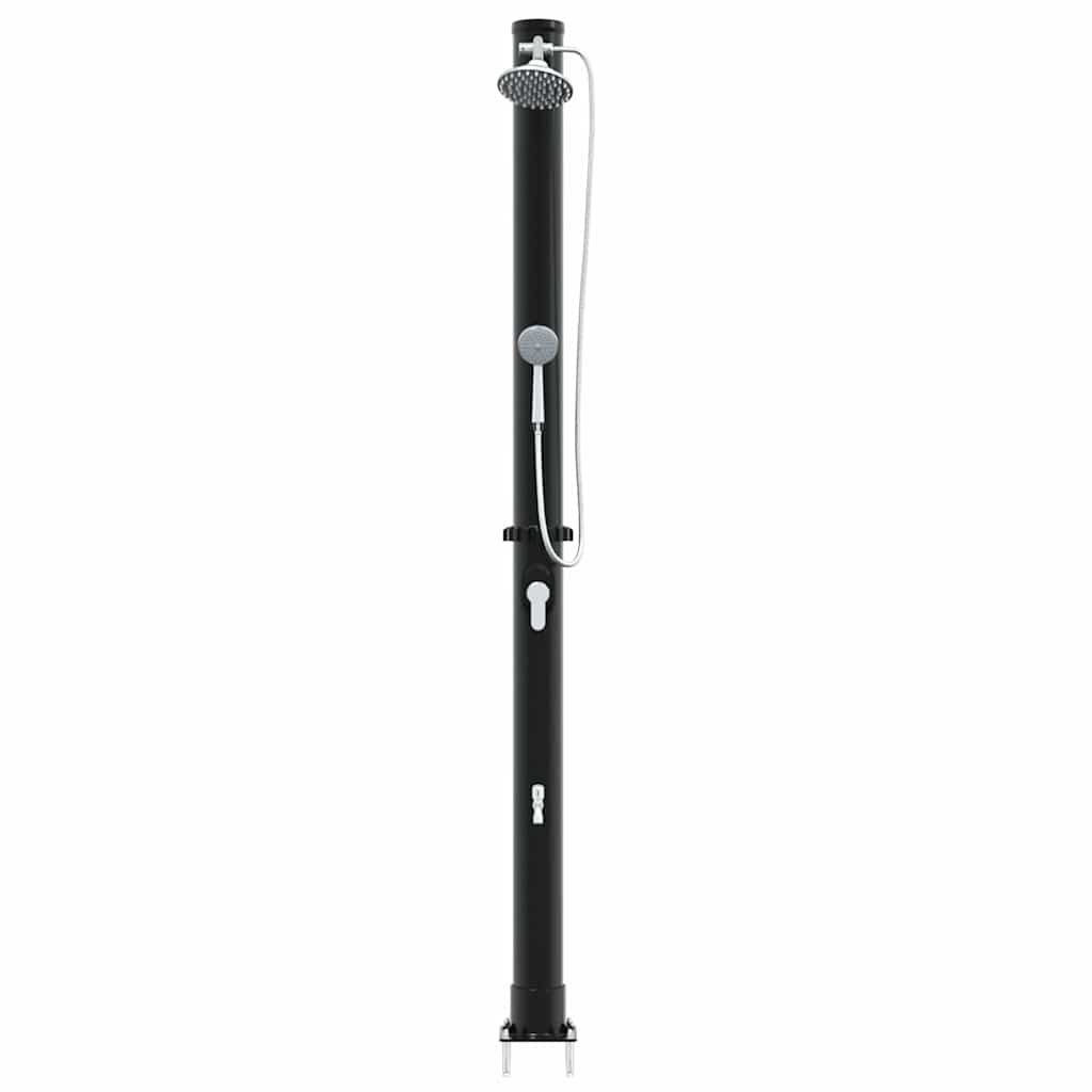 Buitenzonne-Douche Zwart 217 Cm Pvc En Aluminium