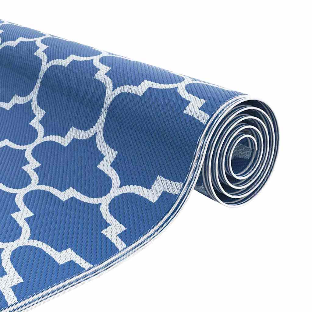 Buitentapijt Arakil Blauw En Wit 400 × 300 Cm 50% Polypropyleen Blad