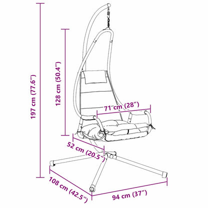 Hangende Ei-Stoel 94 X 107 X 196,5 Cm Staal