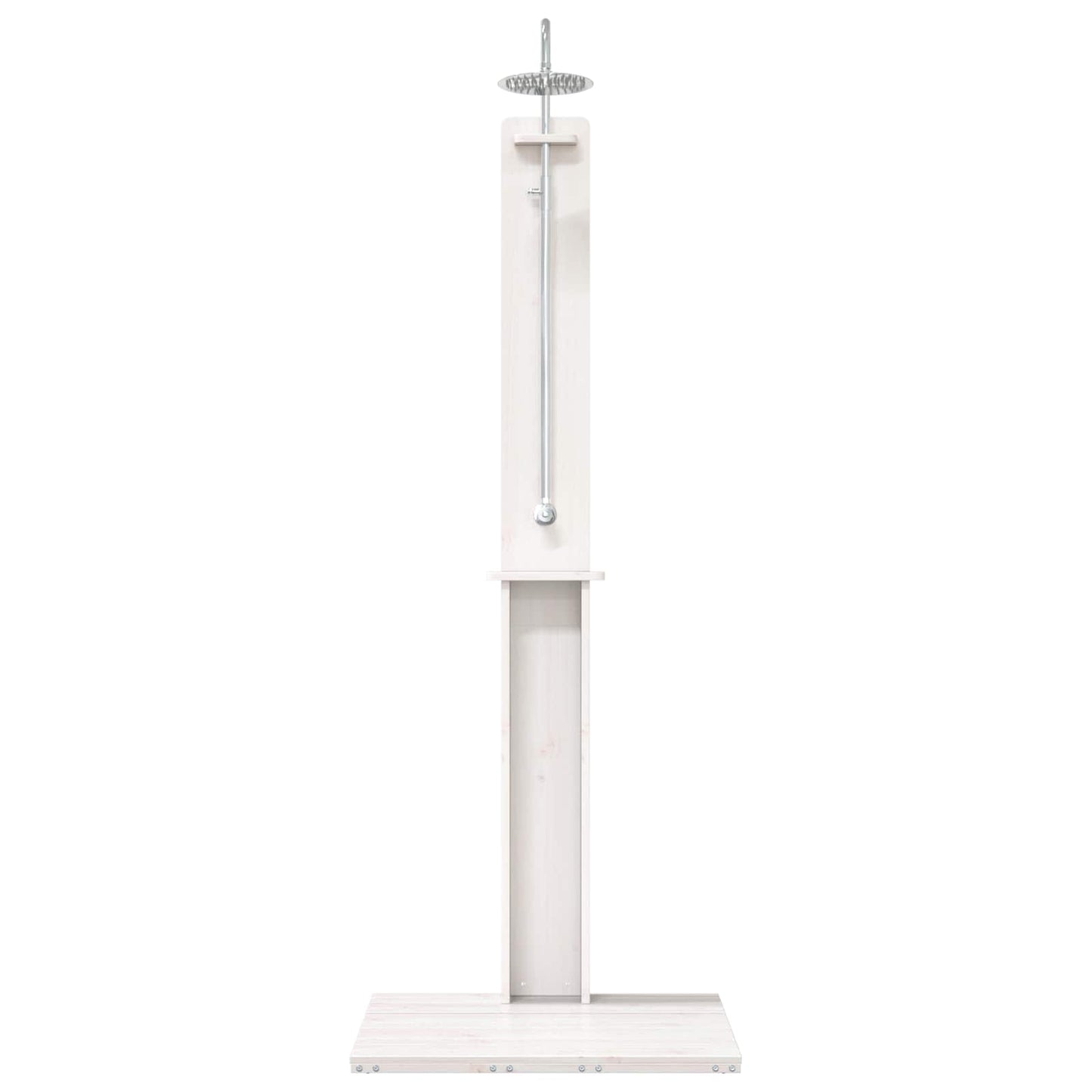 Buitendouche 206 Cm Massief Grenenhout En Roestvrij Staal Wit
