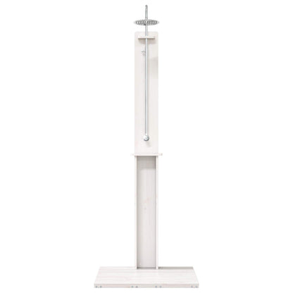 Buitendouche 206 Cm Massief Grenenhout En Roestvrij Staal Wit