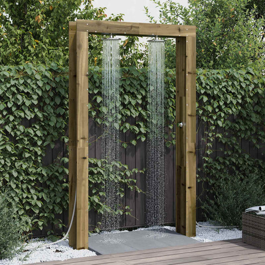 Buitendouche 226 Cm Geïmpregneerd Dennenhout En Roestvrij Staal