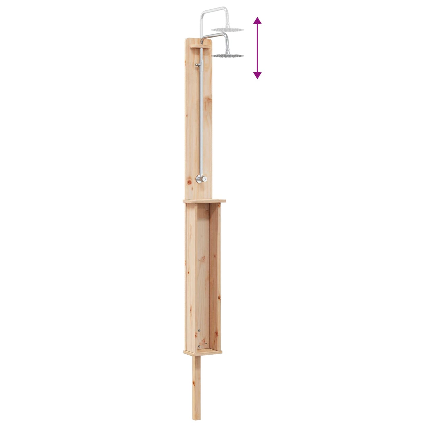 Buitendouche 246 Cm Massief Grenenhout En Roestvrij Staal