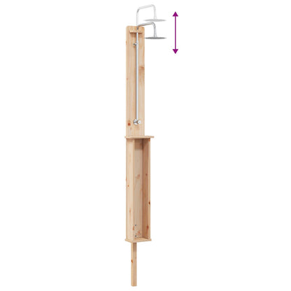 Buitendouche 246 Cm Massief Grenenhout En Roestvrij Staal