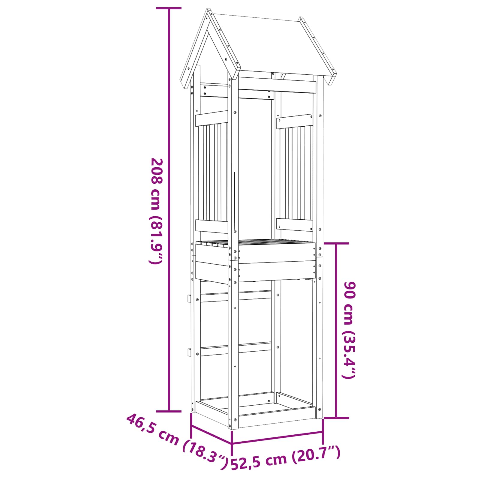 Speeltoren Bruin 52,5 X 46,5 X 208 Cm
