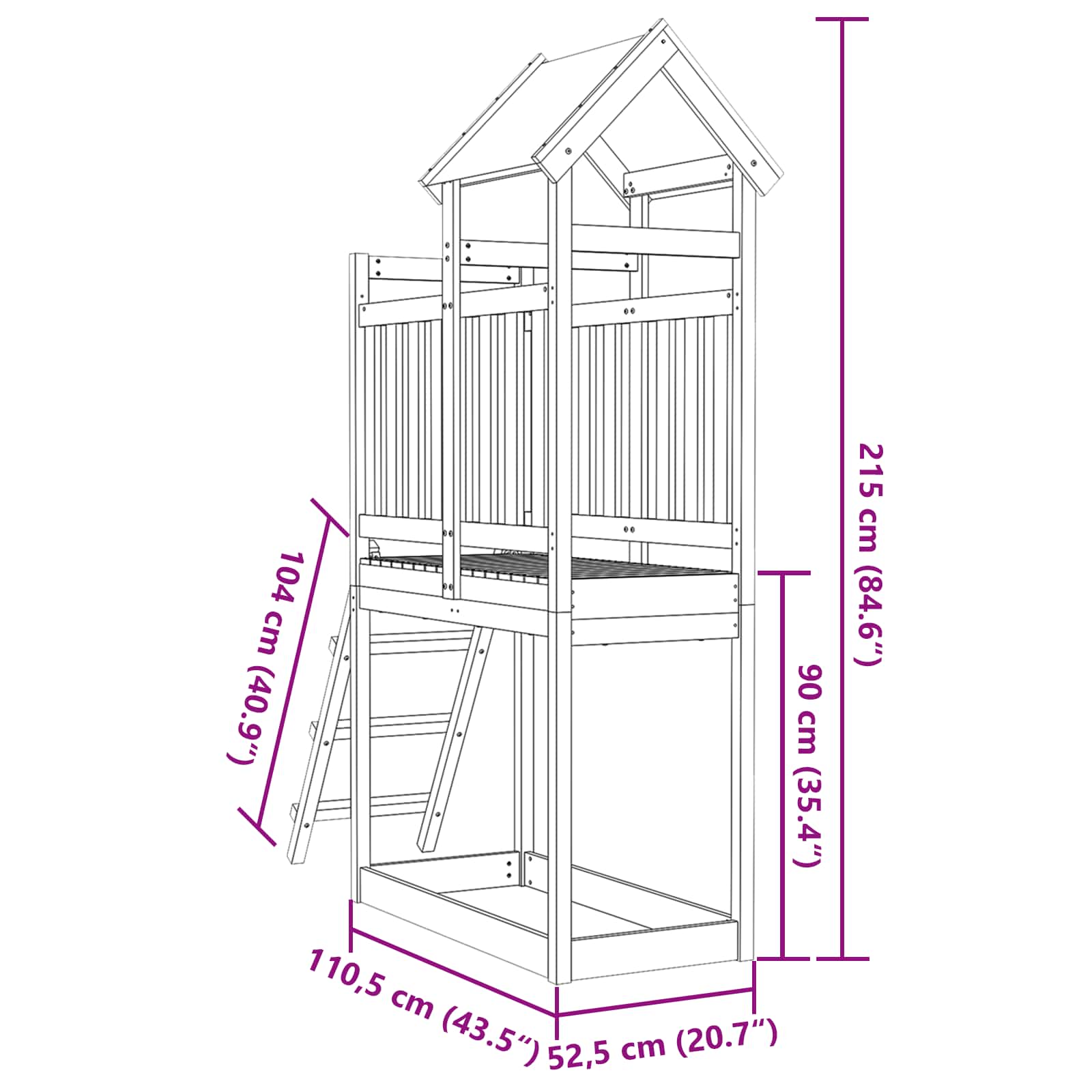 Speeltoren Bruin 52,5 X 110,5 X 215 Cm