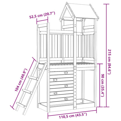 Speeltoren Bruin 110,5 X 52,5 X 215Cm Massief Douglas Hout