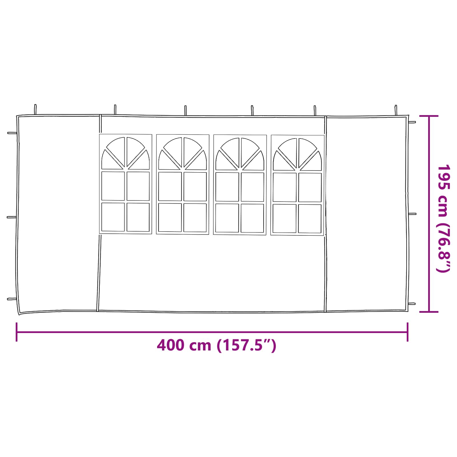 Party Tent Zijwand 2 Pcs Pe En Staal